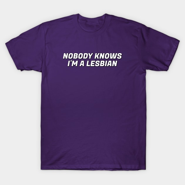 Nobody knows I'm a lesbian T-Shirt by InspireMe